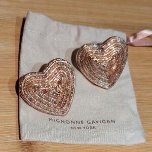 Mignonne Gavigan Aphrodite Pink Gold Heart Earrings